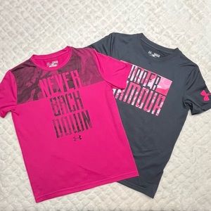 2 YM Under Armour tshirts. Excellent condition.
